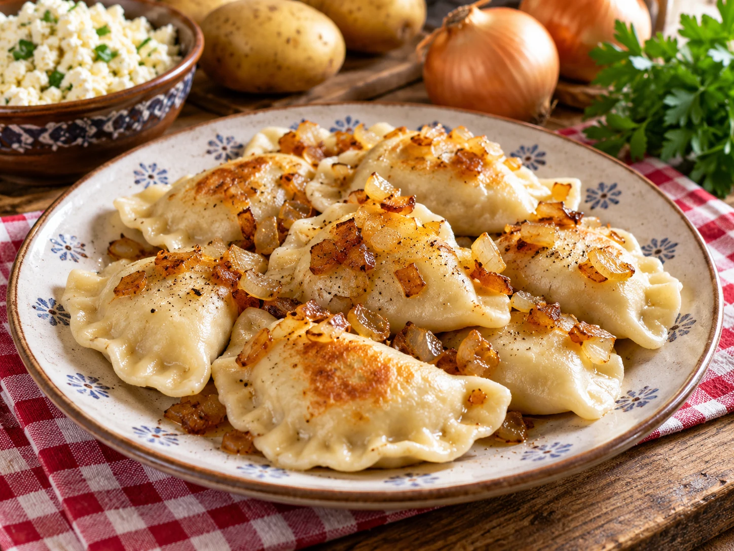 Pierogi z kapustą i grzybami — ilustracja potrawy